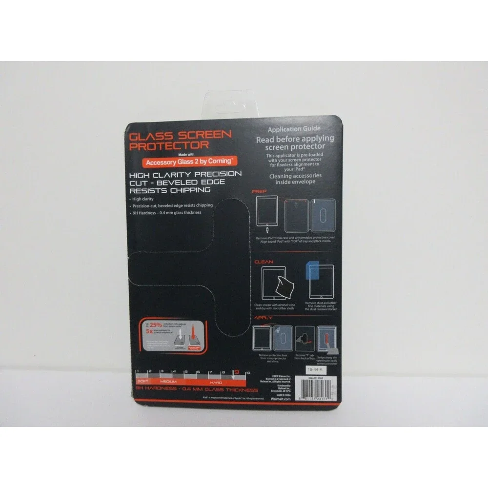 Black Web Glass Screen Protector For Ipad Mini 4 W/ Easy Alignment Tray NEW